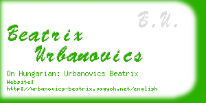 beatrix urbanovics business card
